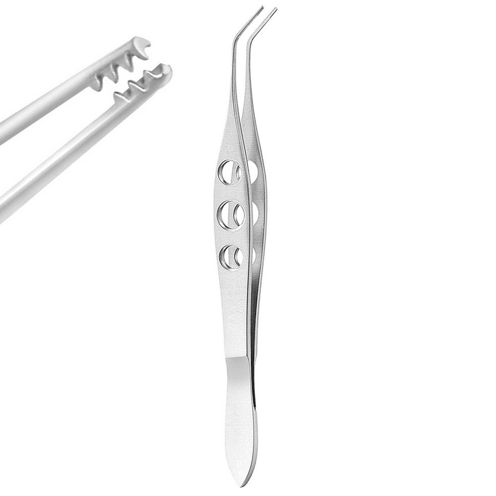 Alfonso Nucleus Grasping Forceps, Two short Rows of delicate interlocking Teeth, 3X4 Teeth, 14.5cm