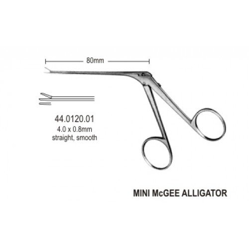 Alligator Micro Ear Forceps smooth, 4mm, 8.5cm