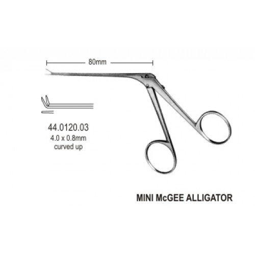 Alligator Micro Ear Forceps upward 4mm, 8.5cm