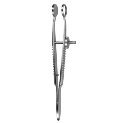 Baird Chalazion Forceps, 8mm upper ring inner diameter, 11mm lower plate Dia, Stainless Steel, 10cm