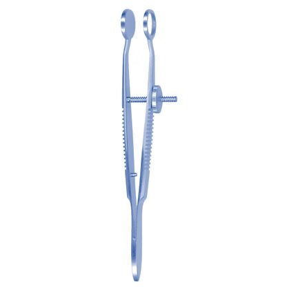 Baird Chalazion Forceps, 8mm upper ring inner diameter, 11mm lower plate Dia, Titanium, 10cm
