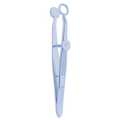Baird Chalazion Forceps, 8mmx12mm upper open ring, 14mm lower plate, Titanium, 10cm