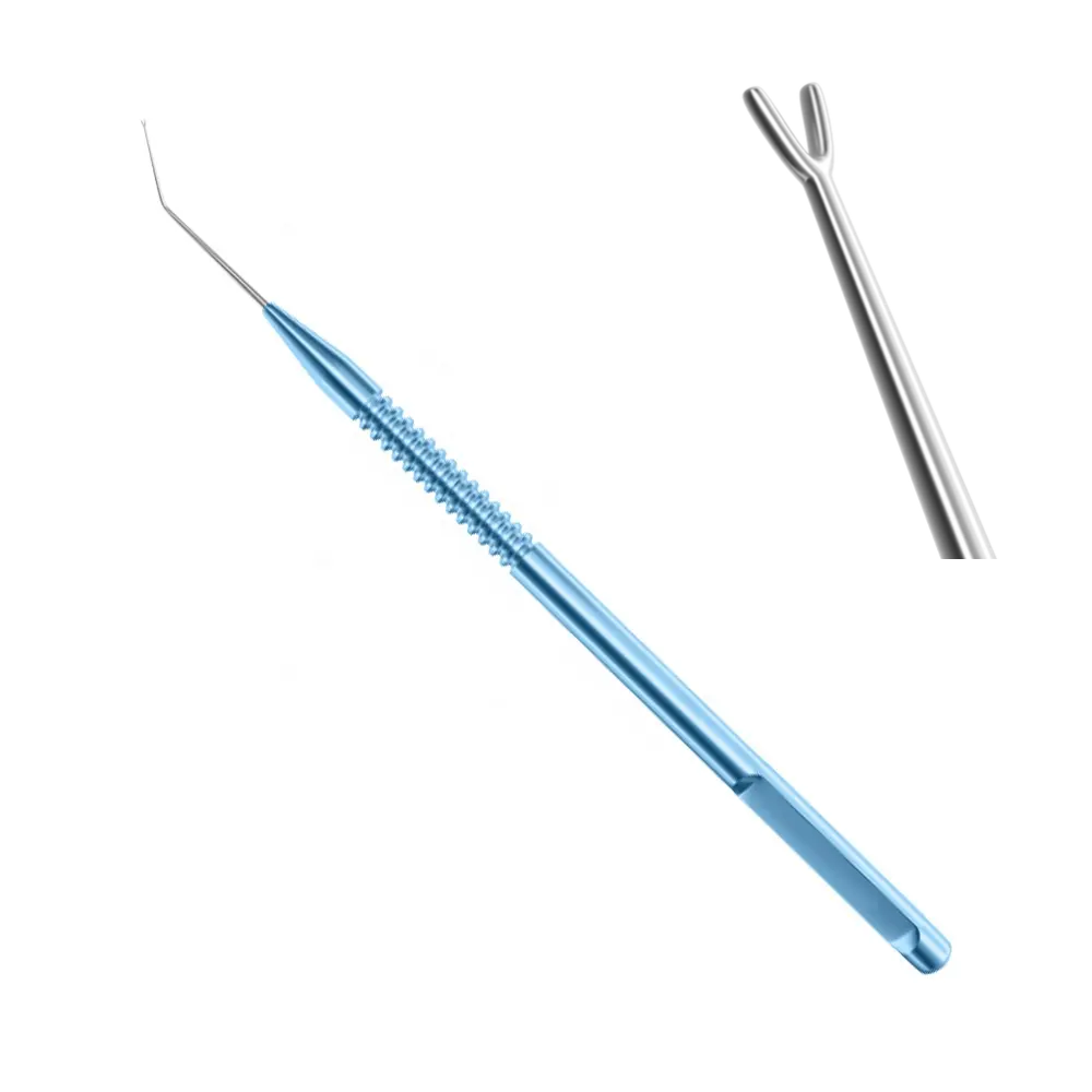 Bechert Nucleus Rotator, Y-Shaped Tip, Angled 7mm, Length 12cm, Titanium Handle