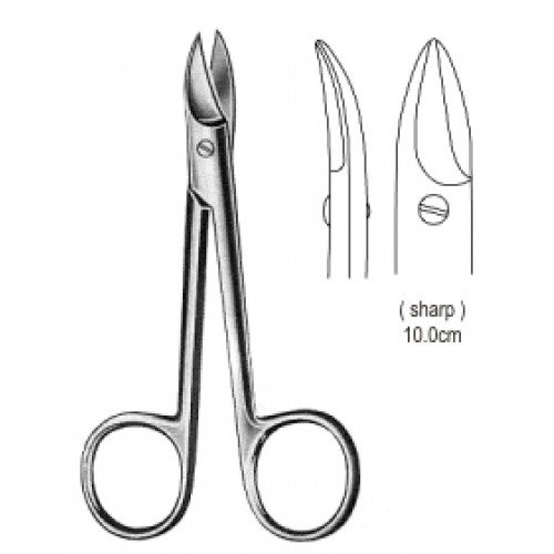 Beebee Scissors, Sharp/Sharp, Curved, 10cm