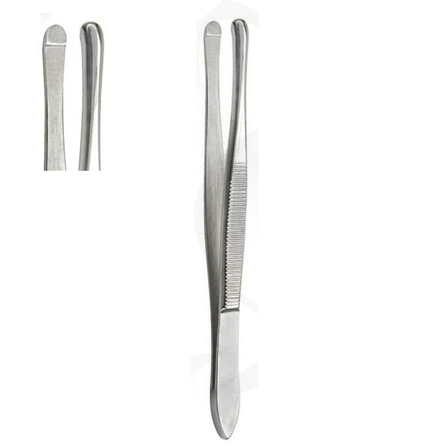 Beer Cilia Forceps,  4mm x 4.5mm flat platform, 9cm