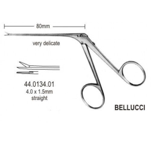 Bellucci Micro Mini Ear Scissors 4×1.5mm, 8cm