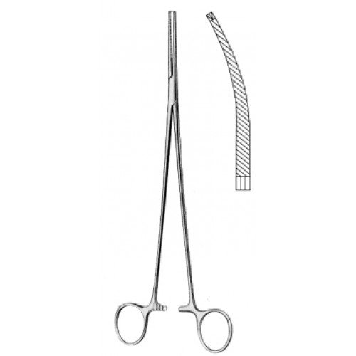 Bengolea Hemostatic Forceps, Curved, 1×2 Teeth, 20cm