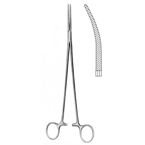 Bengolea Hemostatic Forceps, Curved, Serrated, 26cm