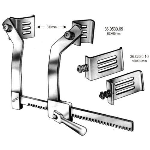 Blade for Braastad Retractor, 100x65mm, Pair, Aluminium