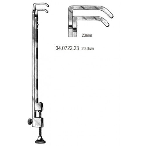 Blalock Aorta Pulmonary Artery Clamp, Large Size, 23mm Angled Jaws with Sliding Shaft, Length 20cm