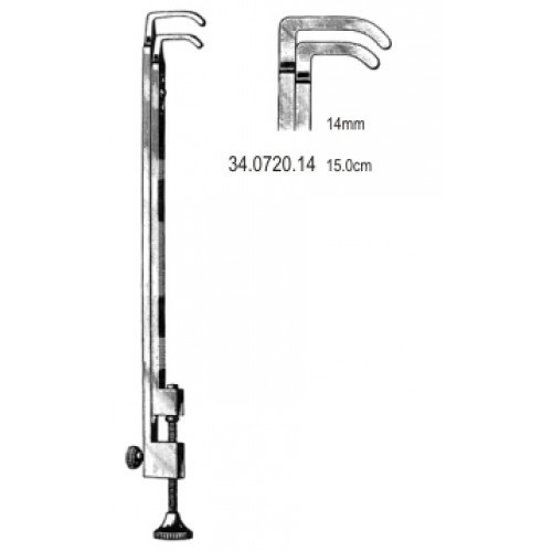 Blalock Aorta Pulmonary Artery Clamp, Small Size, 14mm Angled Jaws with Sliding Shaft, Length 15cm