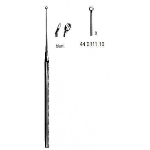 Buck Ear Curette Curved blunt, 0, 16.5cm