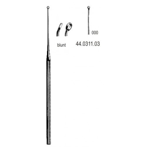 Buck Ear Curette Curved blunt Fig.000, 16.5cm