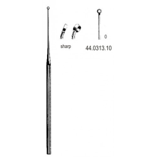 Buck Ear Curette Curved sharp, 0, 16.5cm