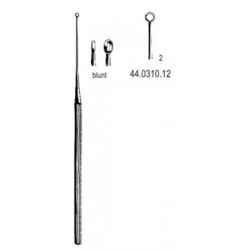 Buck Ear Curette Straight blunt, 2, 16.5cm