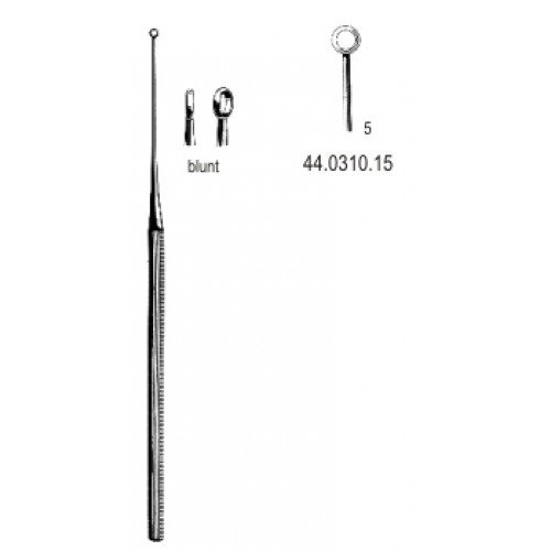 Buck Ear Curette Straight blunt, 5, 16.5cm
