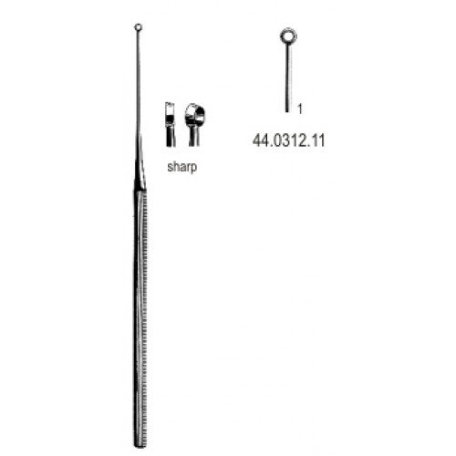 Buck Ear Curette Straight sharp, 1, 16.5cm