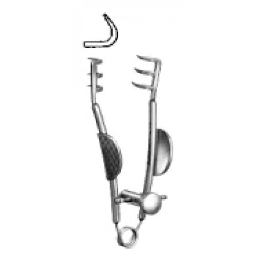 Buckley Skin Retractor, Sharp, 3×3 Prongs, 6cm