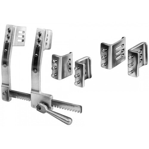 Burford Rib Spreader, with 2 Pairs of Bblades, 47x62x200mm, 65x62x200mm