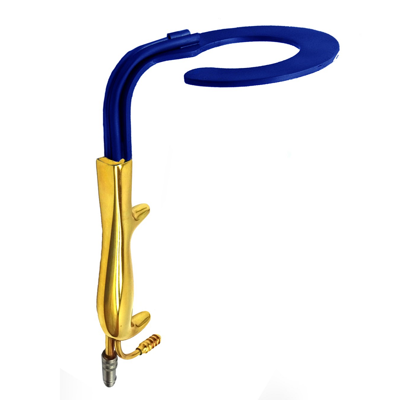 C Circular Breast Augmentation Retractor, Insulated, Clockwise with Fiber Optic and Suction Tube, Internal Diagram 50mm, External Diagram 85mm, 18cm