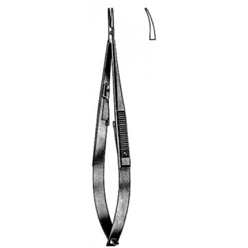 Castroviejo Needle Holder Curved with catch 10cm