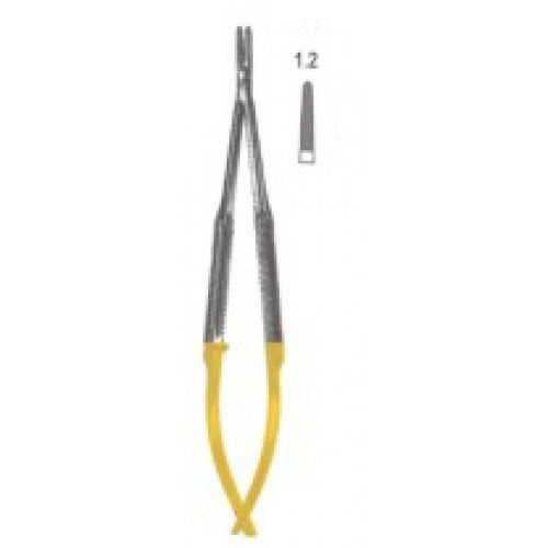 Castroviejo Needle Holder, Straight, Tungsten Carbide, Round Handled, 1.2mm, 15cm