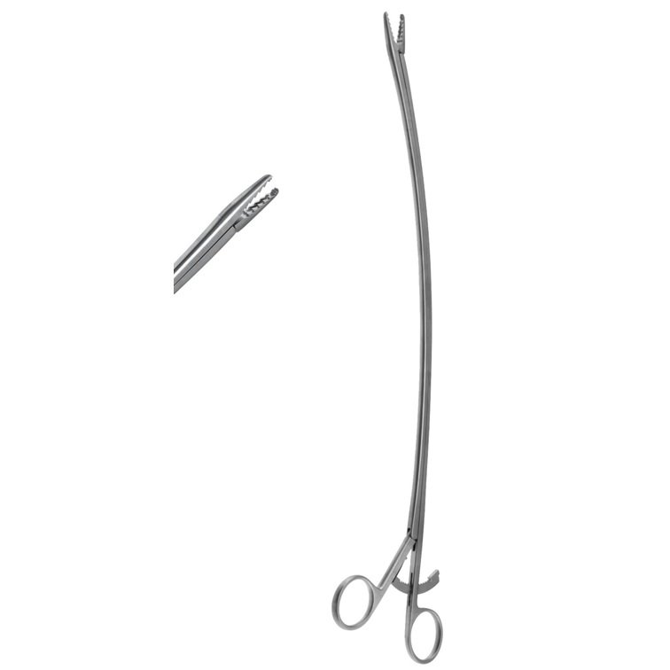 Chest Tube Passer, Curved, Length 35.5cm, with Ratchet, Reusable