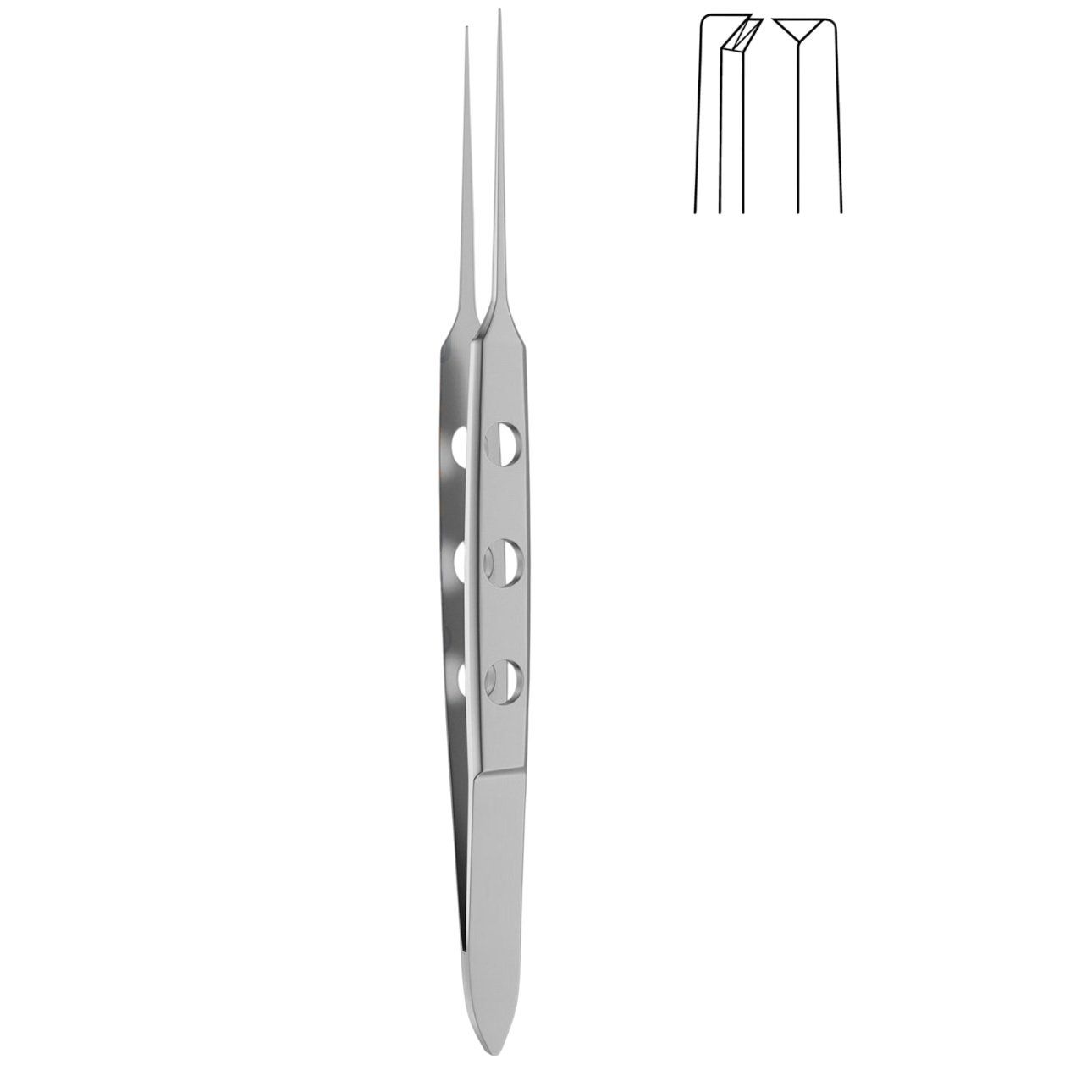 Conjunctival Elschnig Fixation Forceps, 1×2 Teeth, 11cm