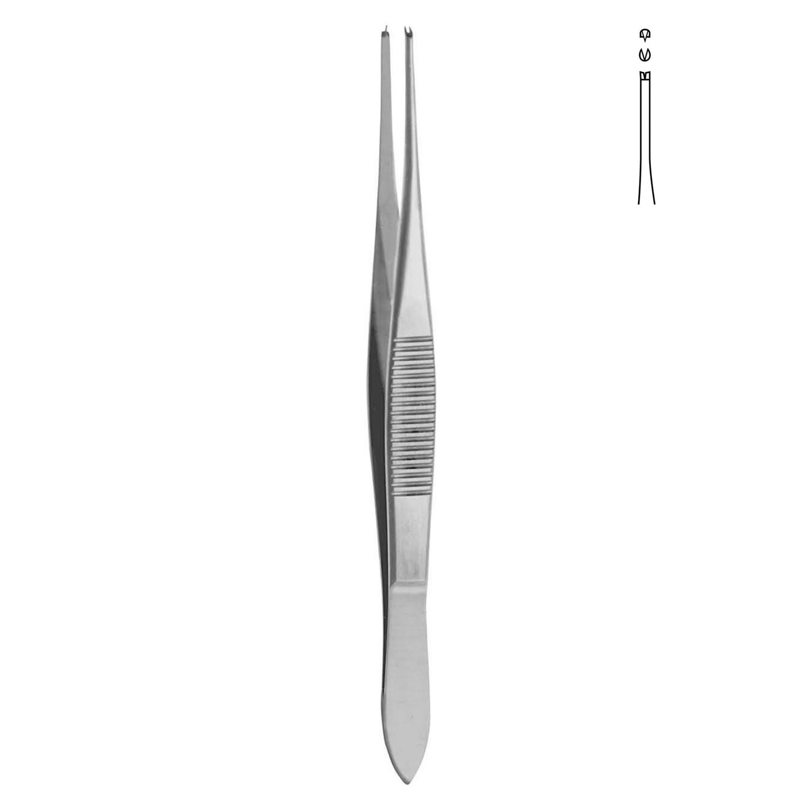Conjunctival Elschnig Fixation Forceps, 1×2 Teeth, 1.5mm Tip, 11cm