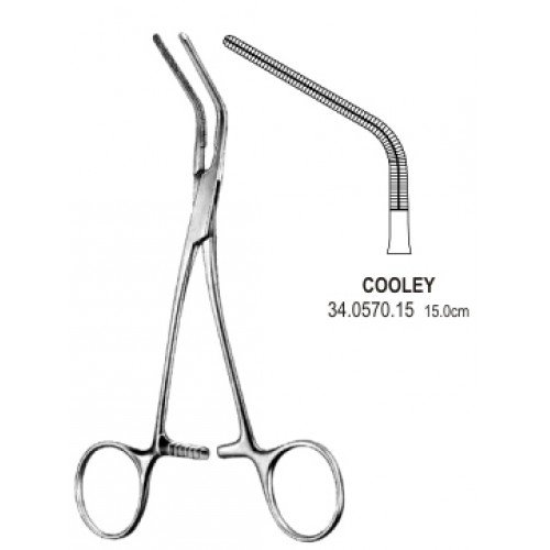 Cooley Multi Purpose Aorta Clamp, 45 degree, 15cm