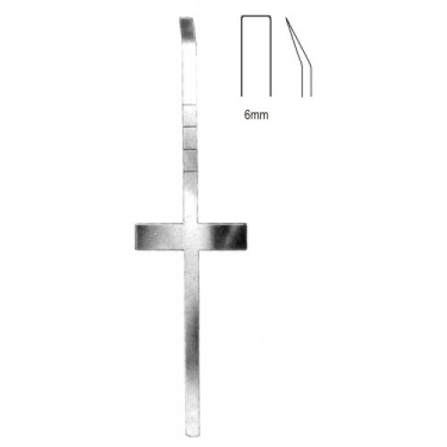 Cottle Chisel cross handle angled 6mm 18cm