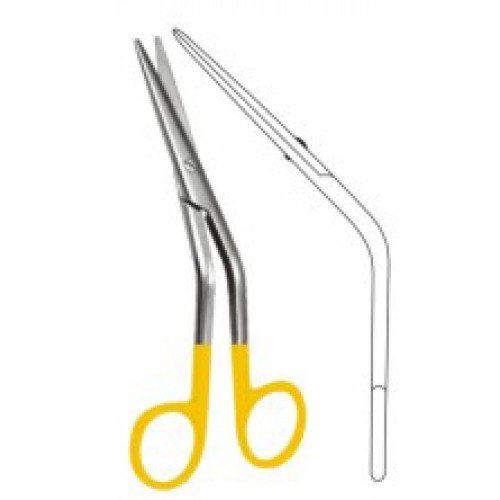 COTTLE Dorsal Scissors bent on shaft 16cm Tungsten Carbide
