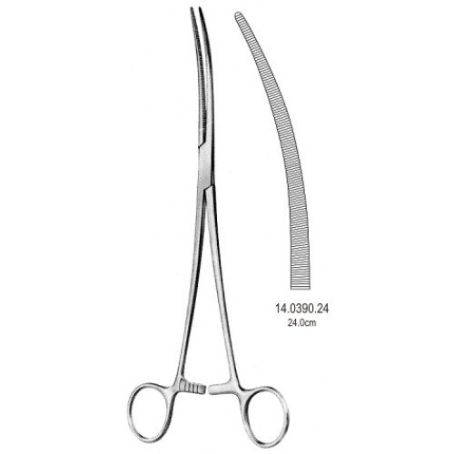 Crafoord Bronchus Clamp, Curved, 24cm