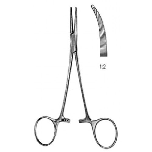 Crile Hemostatic Artery Forceps, Curved, Delicated, 1×2 Teeth, 14cm