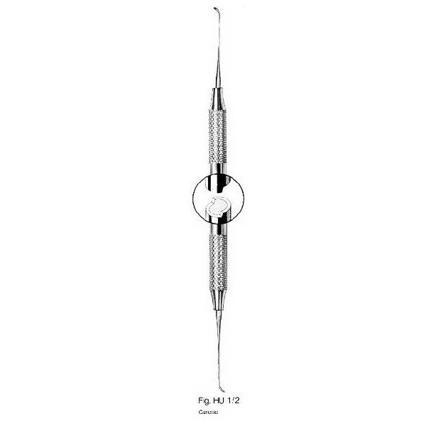 Curette, Fig. HU 1/2, Hollow Handle