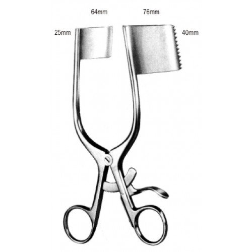Darling Retractor, Right, Serrated, Curved, 57x38mm, 18cm