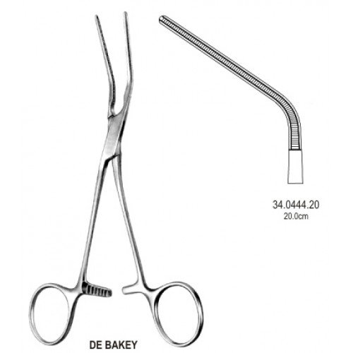 DeBakey Atraumatic Blood Vessel Forceps, 45° degree, 20cm