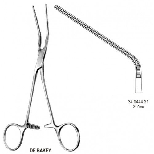 DeBakey Atraumatic Blood Vessel Forceps, 45° degree, 21cm