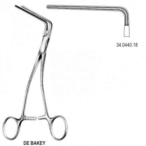 DeBakey Atraumatic Blood Vessel Forceps, 90° degree, 18cm