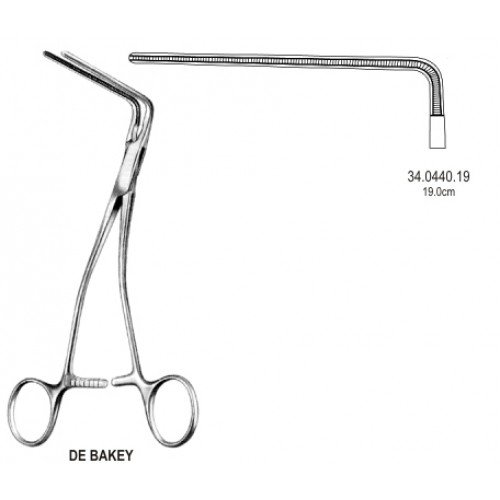 DeBakey Atraumatic Blood Vessel Forceps, 90° degree, 19cm