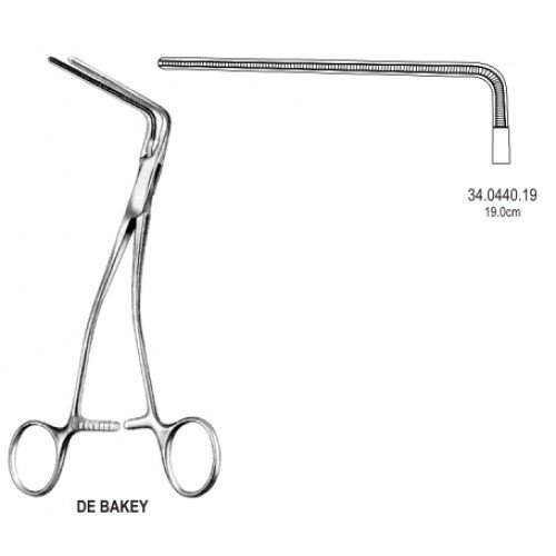 DeBakey Atraumatic Blood Vessel Forceps, 90° degree, 23cm