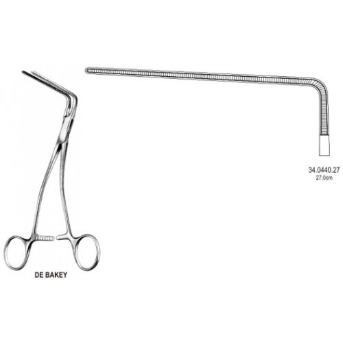 DeBakey Atraumatic Blood Vessel Forceps, 90° degree, 27cm