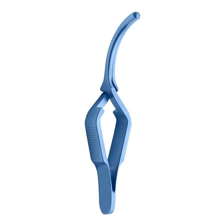 DeBakey Bulldog Clamp Atrauma, Curved, Titanium, Tip width 5cm, Length 8.5cm