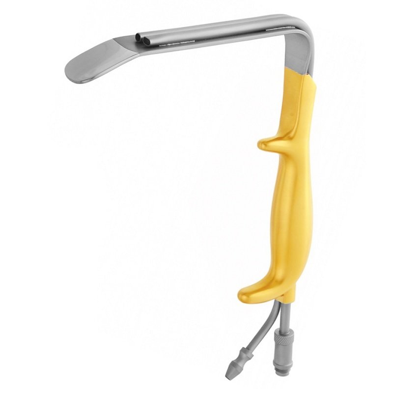 Ferriera Breast Plastic Surgery Retractor with Smooth End, Fiber Optic Light Guide and Suction Tube, 18.5cm