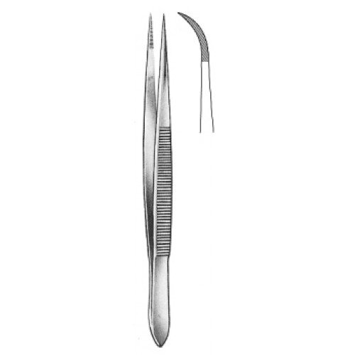 Fine Pattern Dressing Forceps, Serrated, Curved, Delicated, 11.5cm