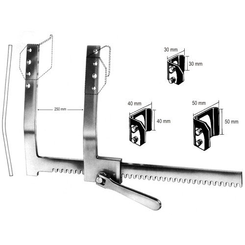 Finochietto Rib Spreader with 3 pairs blades 15cm