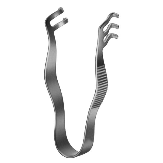 Finsen Retractor, 2×3 Prongs, Blunt, 7cm