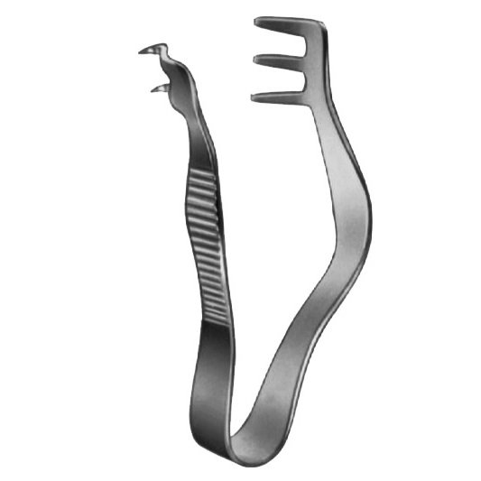 Finsen Retractor, 2×3 Prongs, Sharp, 5cm