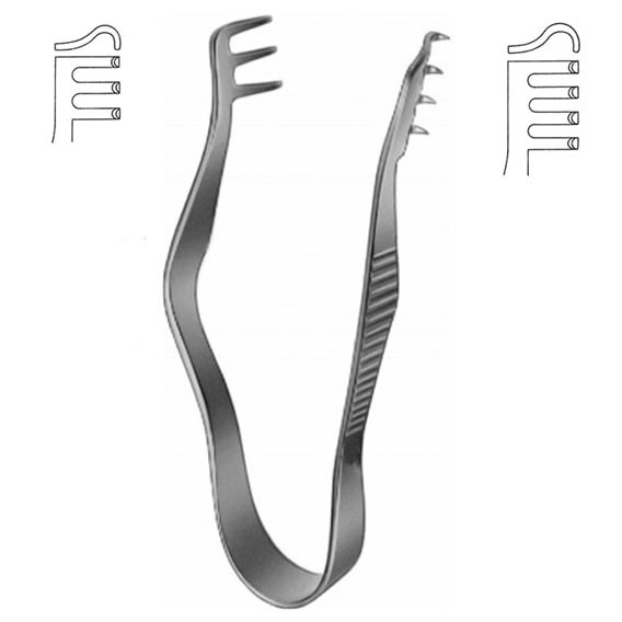 Finsen Retractor, 3×4 Prongs, Blunt, 7cm