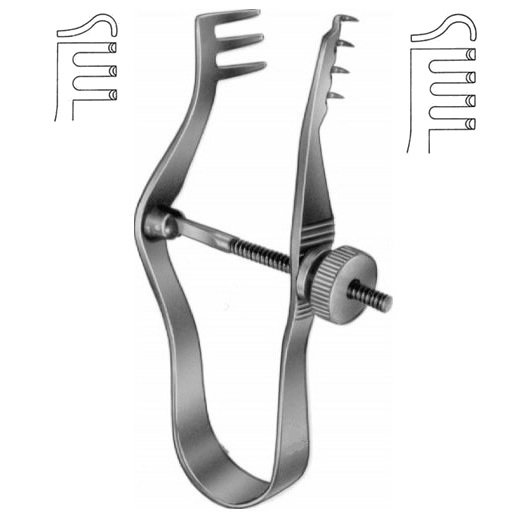 Finsen Retractor, with Screw, Blunt, 5cm